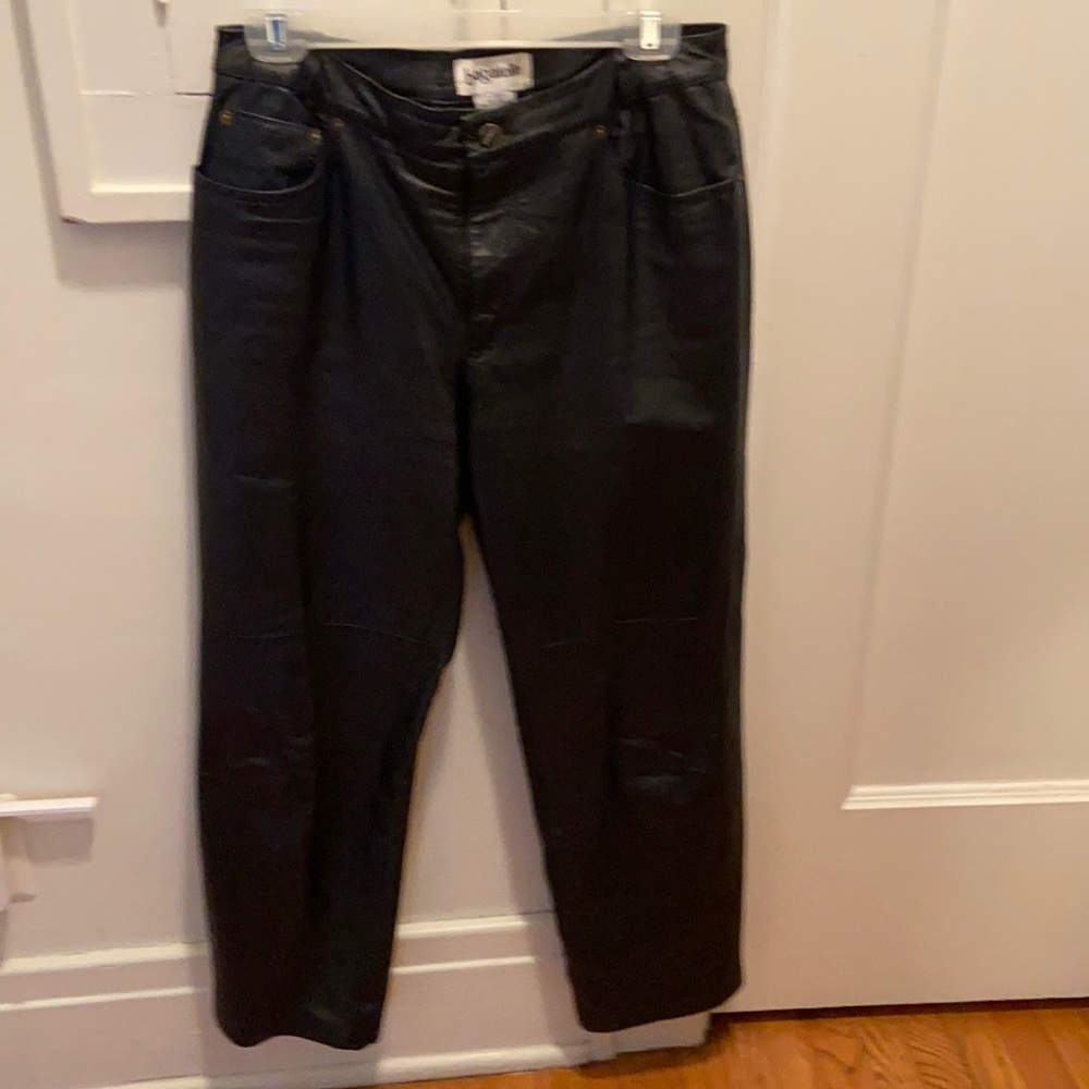 Women’s size 8 petite leather jeans like pants.